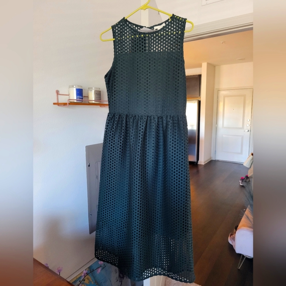 NWT H&M MIDI SLEEVLESS DRESS FOREST GREEN NEW WITH TAGS
